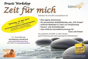 Einladung zum Workshop "Zeit für mich" - Samstag, 10.5.2014 3 Zeit fuer mich Flyer 2014 V2 mit Tutgut geschnitten