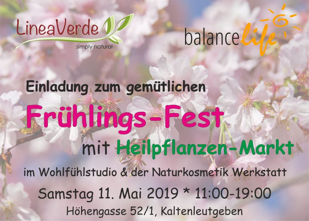 Einladung zu unserem Frühlingsfest und Heilpflanzen Markt 1 LineaVerde und BalanceLife Frühlingsfest und Pflanzenmarkt 2019 Banner