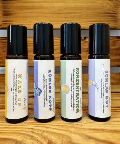 Aromastick Set Schlaf Gut, Kühler Kopf, Konzentration und Wake Up - RollOn 4 x 10ml