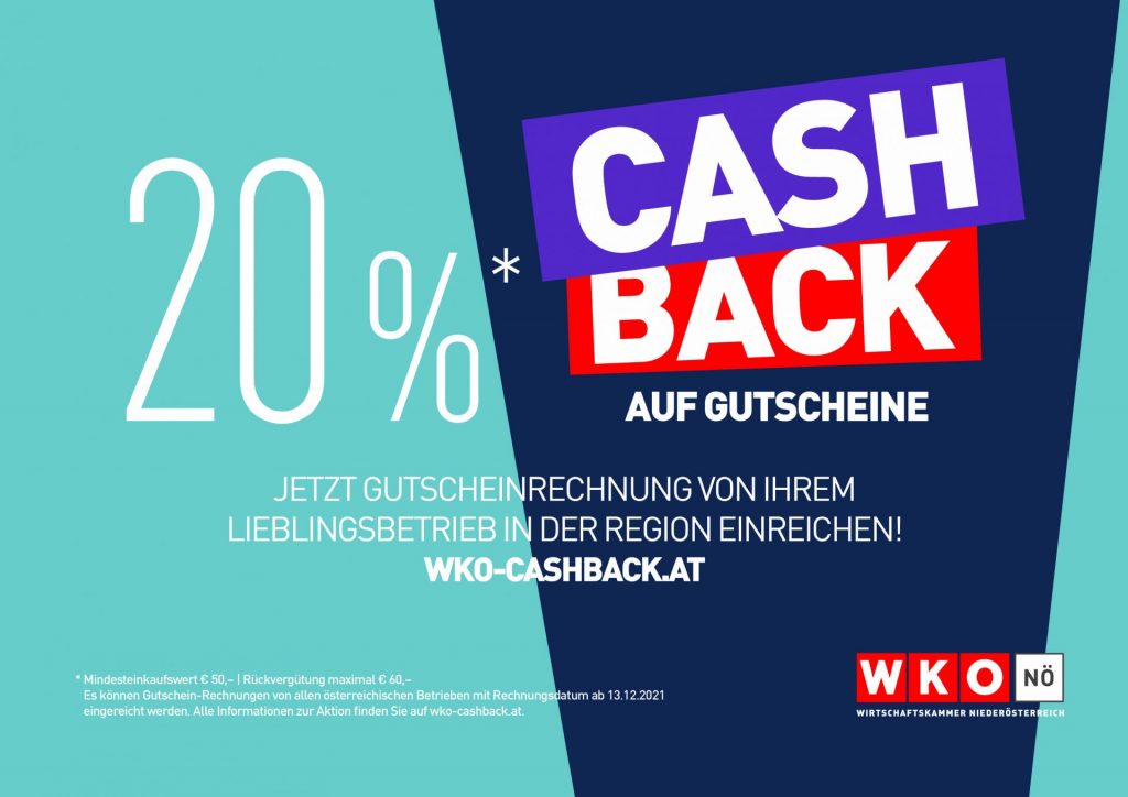 20% Gutschein Cashback Aktion der Wirtschaftskammer 2 wko cash back a4quer