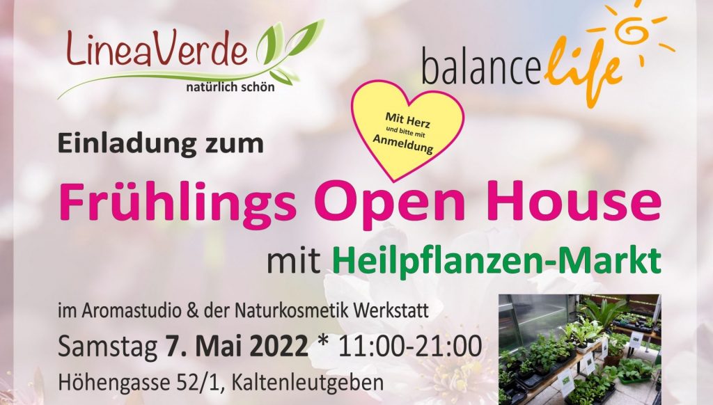 Einladung zum BalanceLife Frühlingsfest 2022 – Open House mit Heilpflanzenmarkt am Samstag, 7. Mai 2022 9 Frühlingsfest 2022
