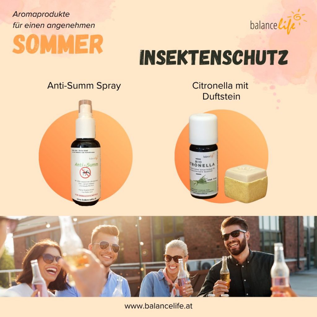 Natürlicher Insektenschutz für laue Nächte, Grillpartys & entspannte Sommermomente 1 Aromaprodukte Sommer Insektenschutz