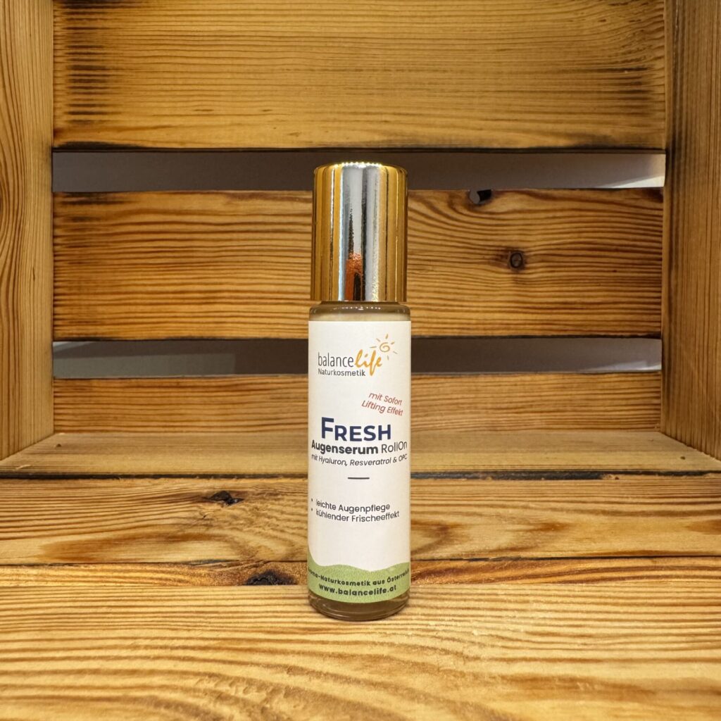 Naturkosmetik im Sommer: leichte Pflege für warme Tage 5 Fresh Augenserum RollOn mit Hyaluron, Resveratrol & OPC | erfrischende Augenpflege, 10 ml