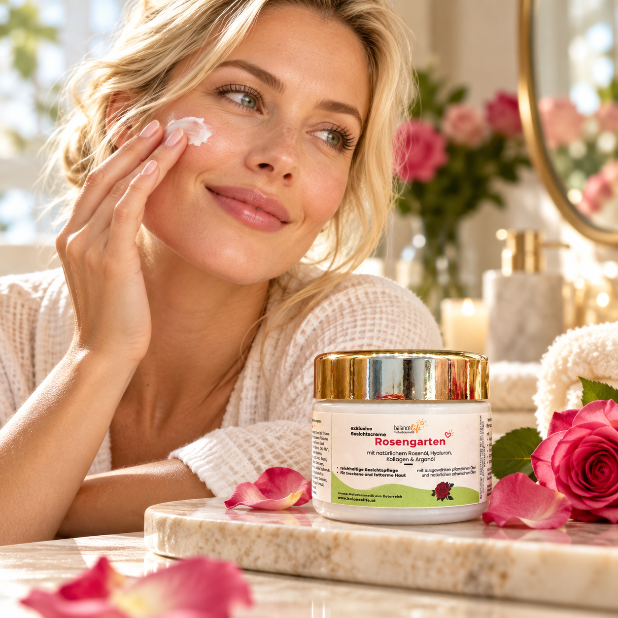 Gesichtscreme Rosengarten mit Hyaluron & pflanzlichem Kollagen | reichhaltige Naturkosmetik, 50 g 8 Gesichtscreme Rosengarten mit Hyaluron & pflanzlichem Kollagen | reichhaltige Naturkosmetik, 50 g – Bild 2