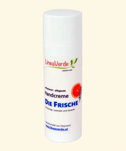 Die Handcreme Frische Pocket - rasch einziehend, mit erfrischend angenehmen Duft - im handlichen 50g Airless Spender