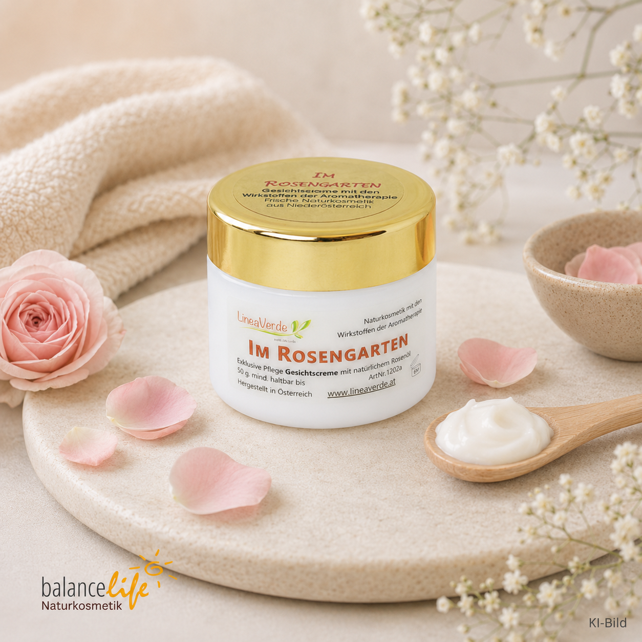 Gesichtscreme Rosengarten mit Hyaluron & pflanzlichem Kollagen | reichhaltige Naturkosmetik, 50 g 10 Gesichtscreme Rosengarten mit Hyaluron & pflanzlichem Kollagen | reichhaltige Naturkosmetik, 50 g – Bild 4