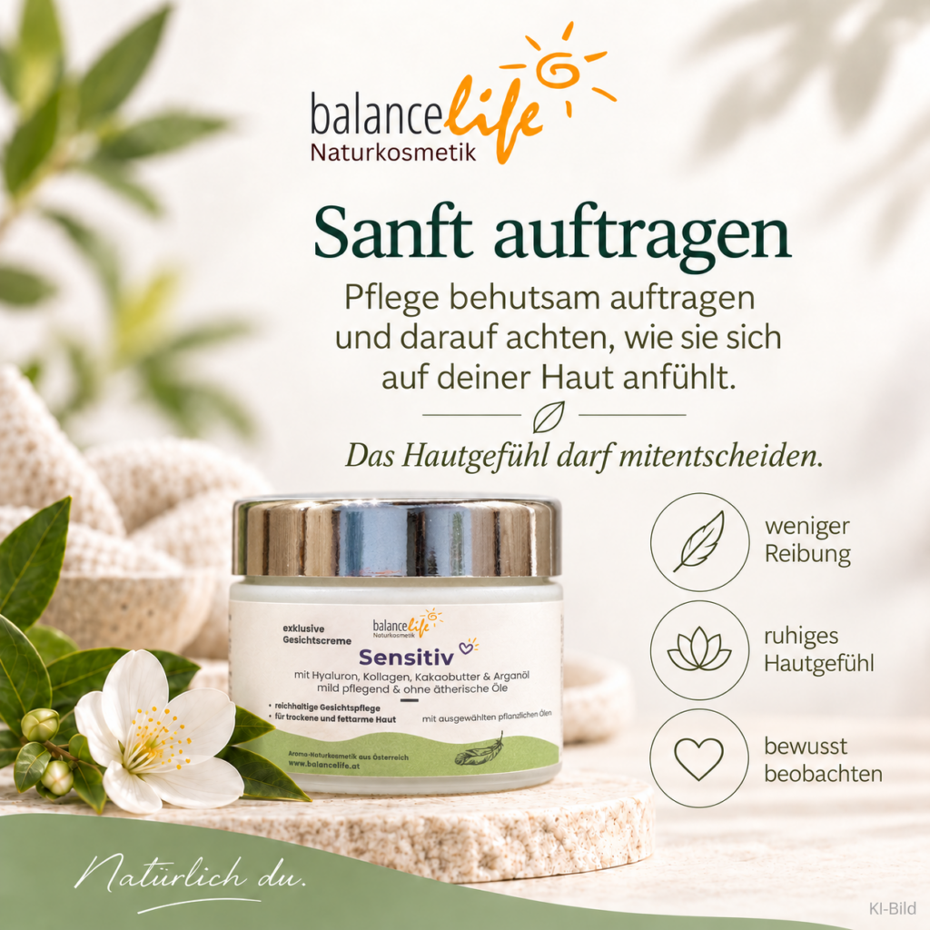 3 Grundsätze für eine sanfte Pflegeroutine - Gesichtscreme Sensitiv 2 Gesichtscreme Sensitiv